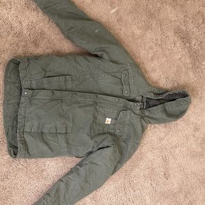 Like New:  M Carhartt Relaxed Fit Washed Duck Sherpa Lined Hooded Utility Jacket